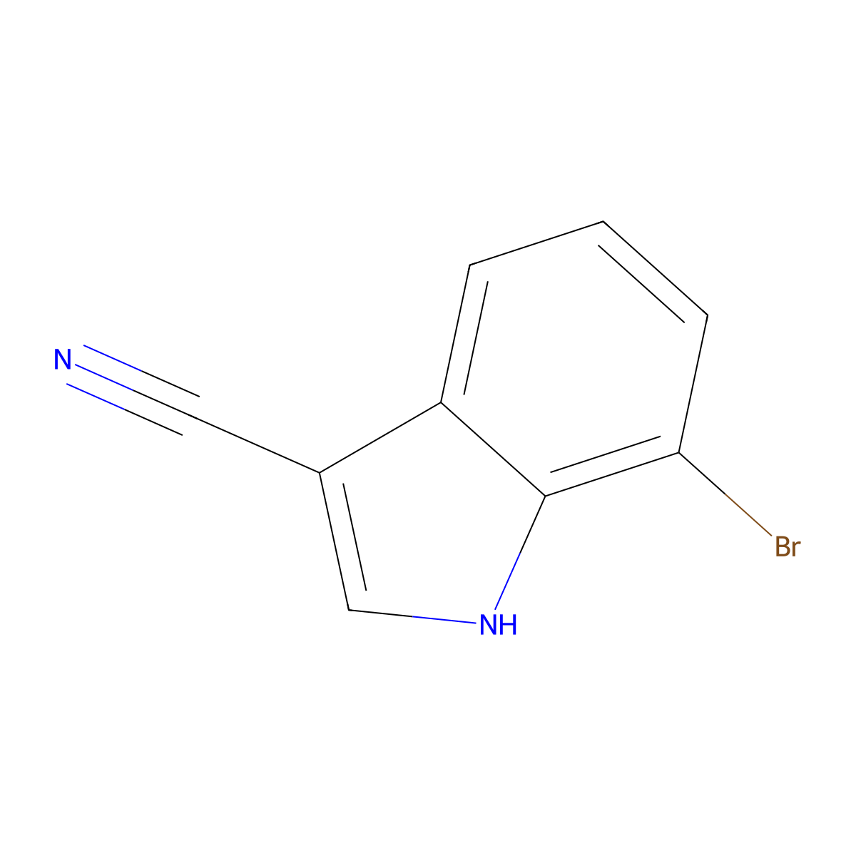 7-Bromo-1H-indole-3-carbonitrile molecular structure, CAS 1043601-50-8