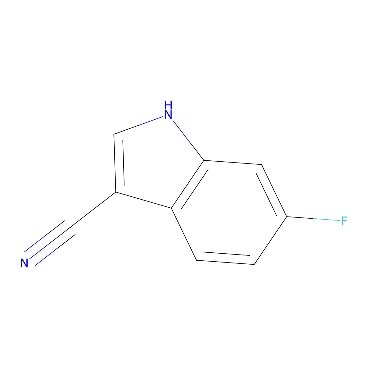 6-Fluoro-1H-indole-3-carbonitrile molecular structure, CAS 1043601-53-1