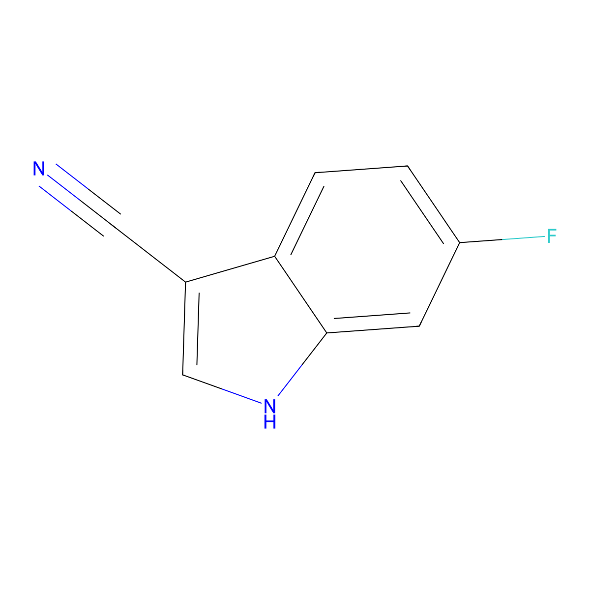 6-Fluoro-1H-indole-3-carbonitrile molecular structure, CAS 1043601-53-1