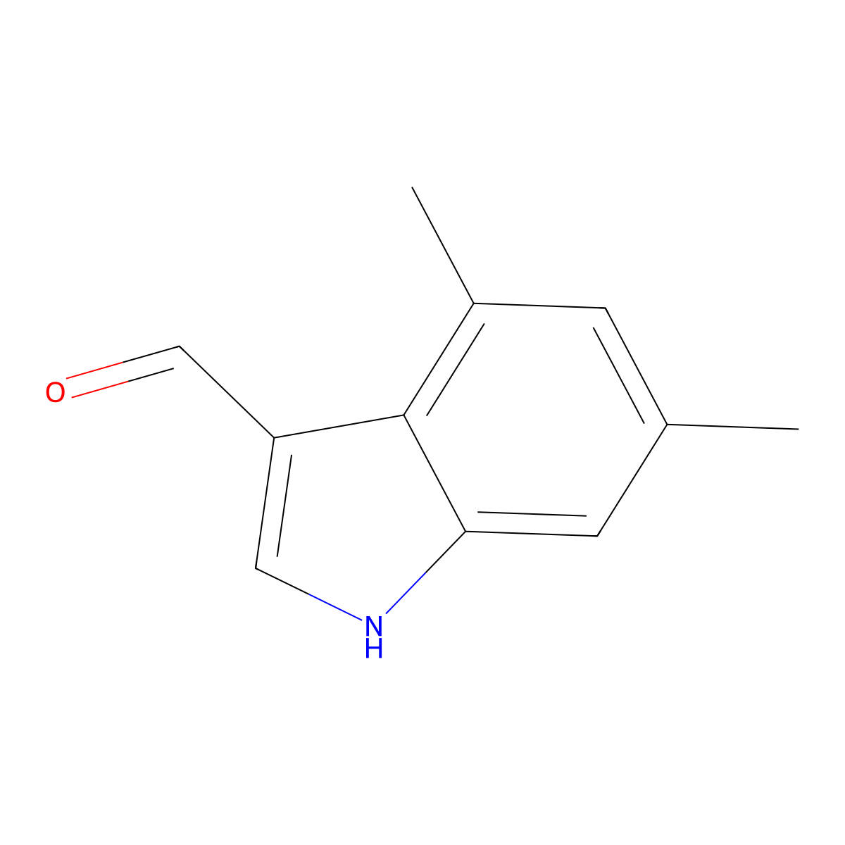 4,6-dimethyl-1H-indole-3-carbaldehyde molecular structure, CAS 1043601-70-2