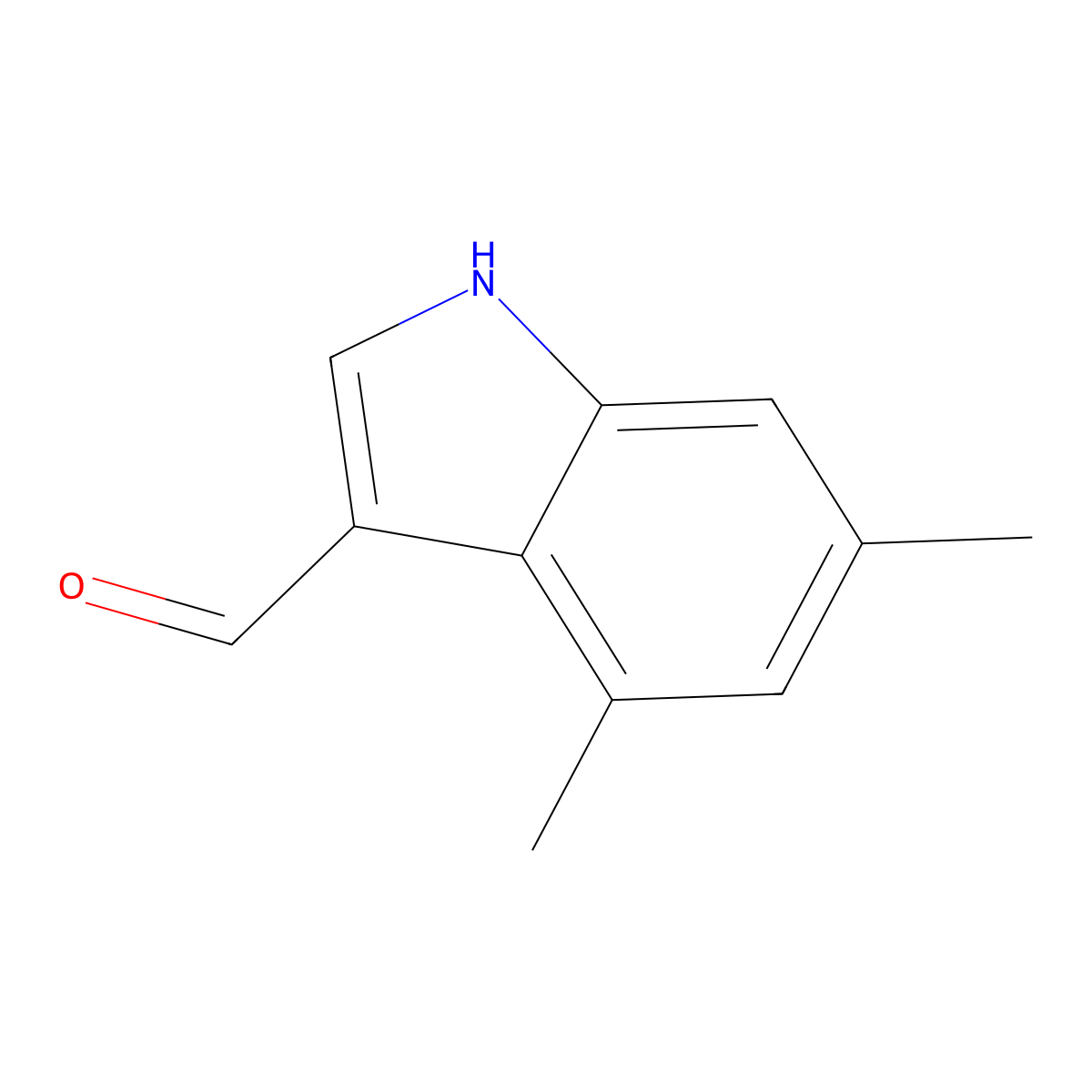 4,6-dimethyl-1H-indole-3-carbaldehyde molecular structure, CAS 1043601-70-2