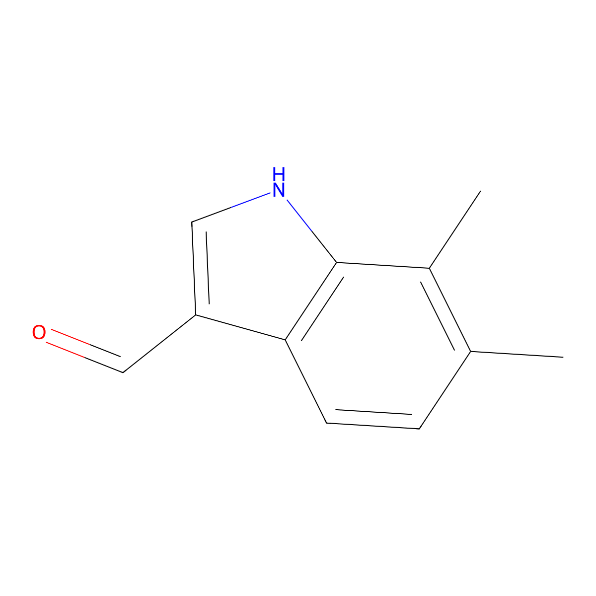 6,7-dimethyl-1H-indole-3-carbaldehyde molecular structure, CAS 1043601-73-5