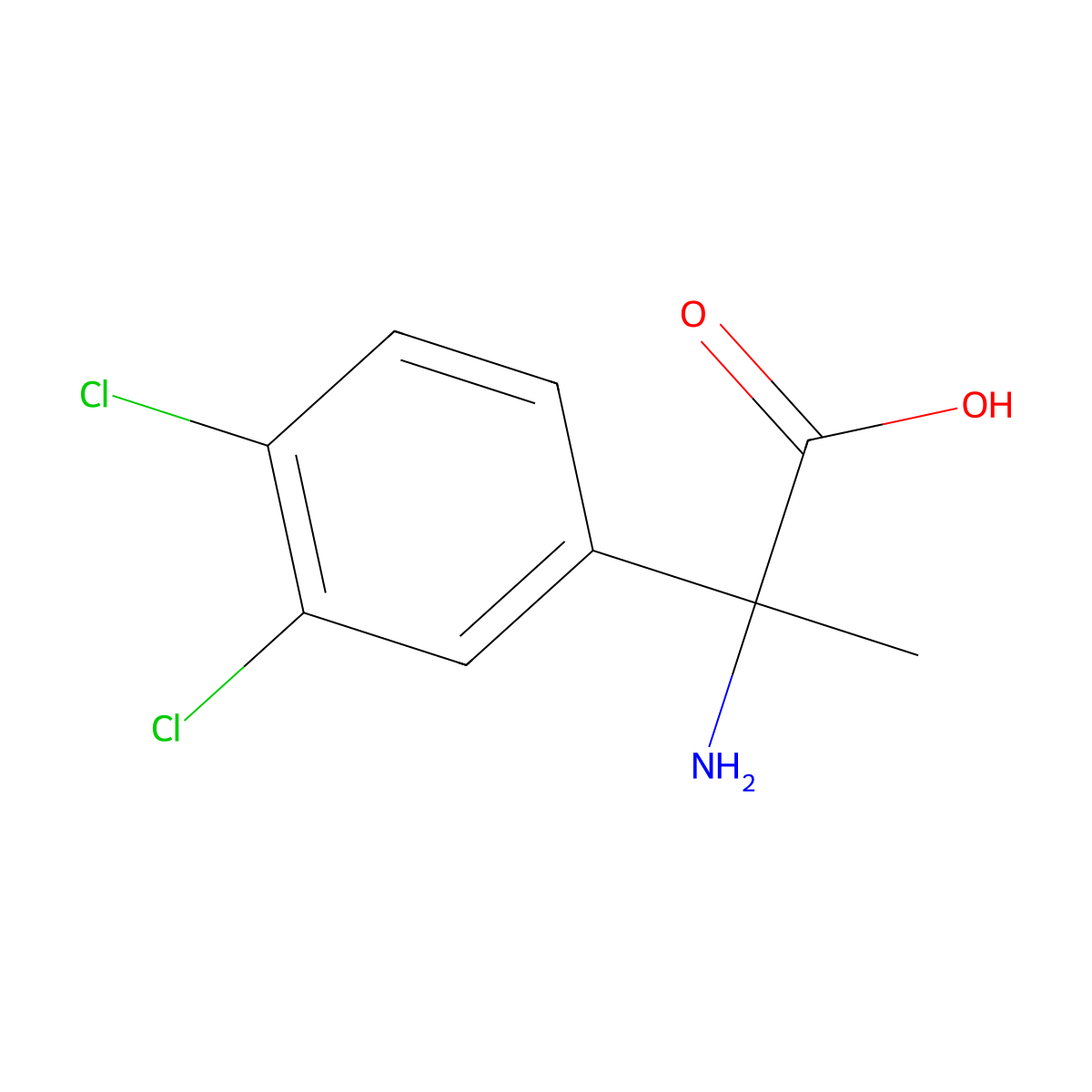 2-Amino-2-(3,4-dichlorophenyl)propanoic acid molecular structure, CAS 1043687-82-6