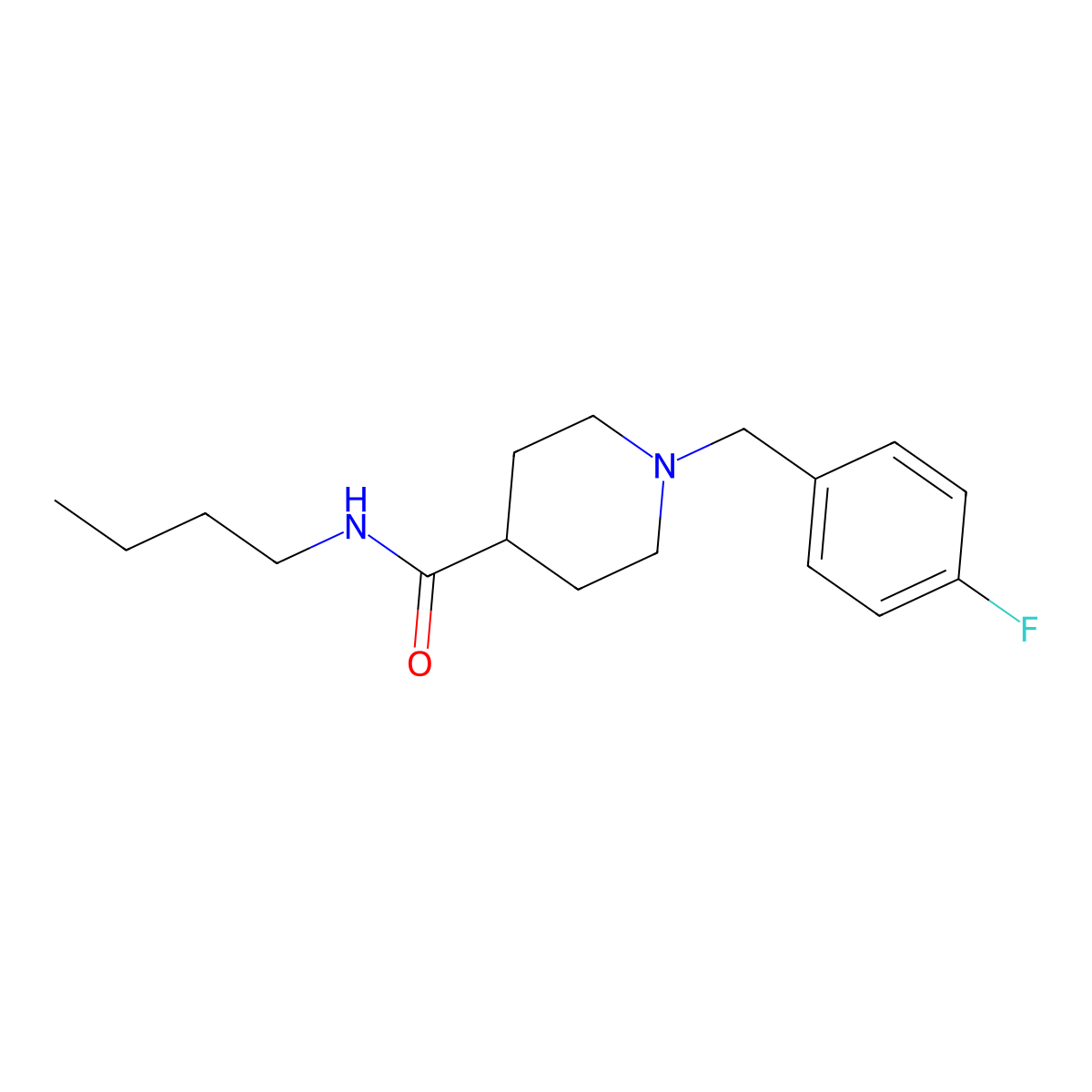 N-butyl-1-(4-fluorobenzyl)piperidine-4-carboxamide molecular structure, CAS 1043688-48-7