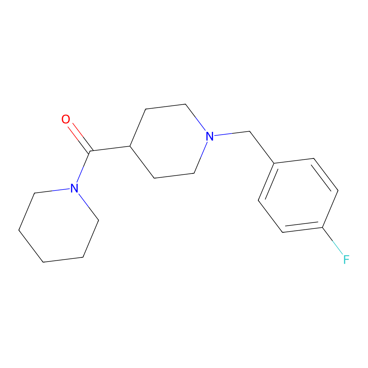 [1-(4-Fluorobenzyl)piperidin-4-yl](piperidin-1-yl)methanone molecular structure, CAS 1043688-49-8