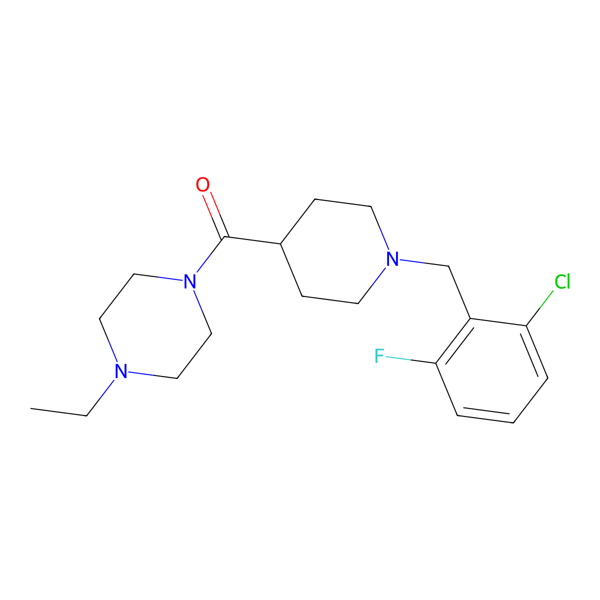 [1-(2-Chloro-6-fluorobenzyl)piperidin-4-yl](4-ethylpiperazin-1-yl)methanone molecular structure, CAS 1043688-87-4