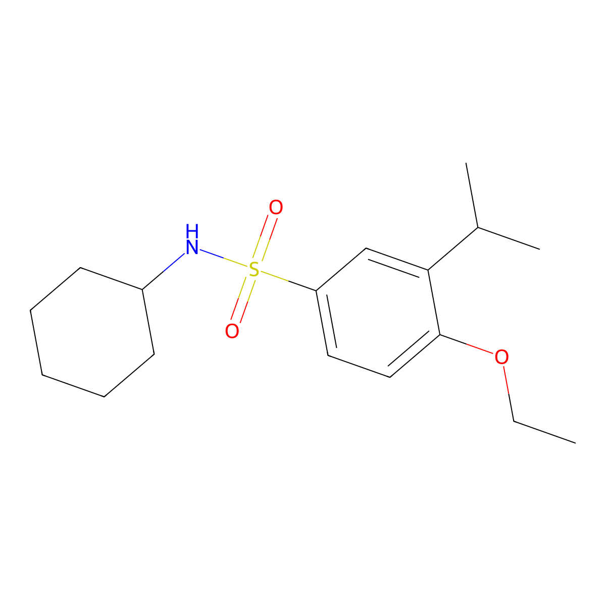 N-cyclohexyl-4-ethoxy-3-(propan-2-yl)benzene-1-sulfonamide molecular structure, CAS 1043689-08-2