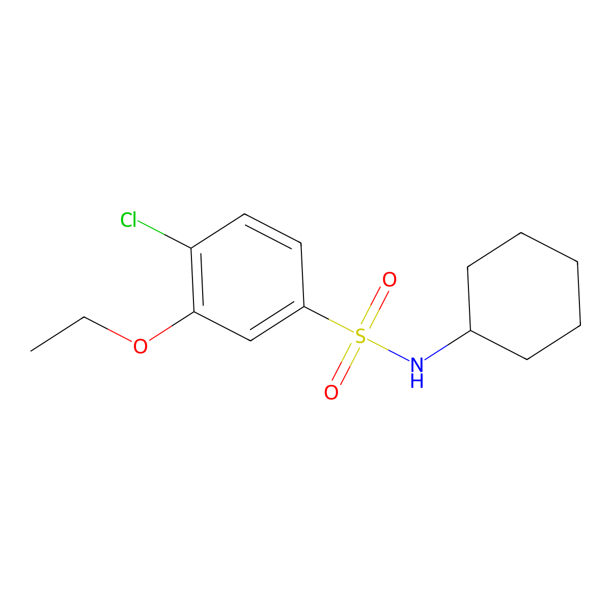 4-chloro-N-cyclohexyl-3-ethoxybenzenesulfonamide molecular structure, CAS 1043689-12-8