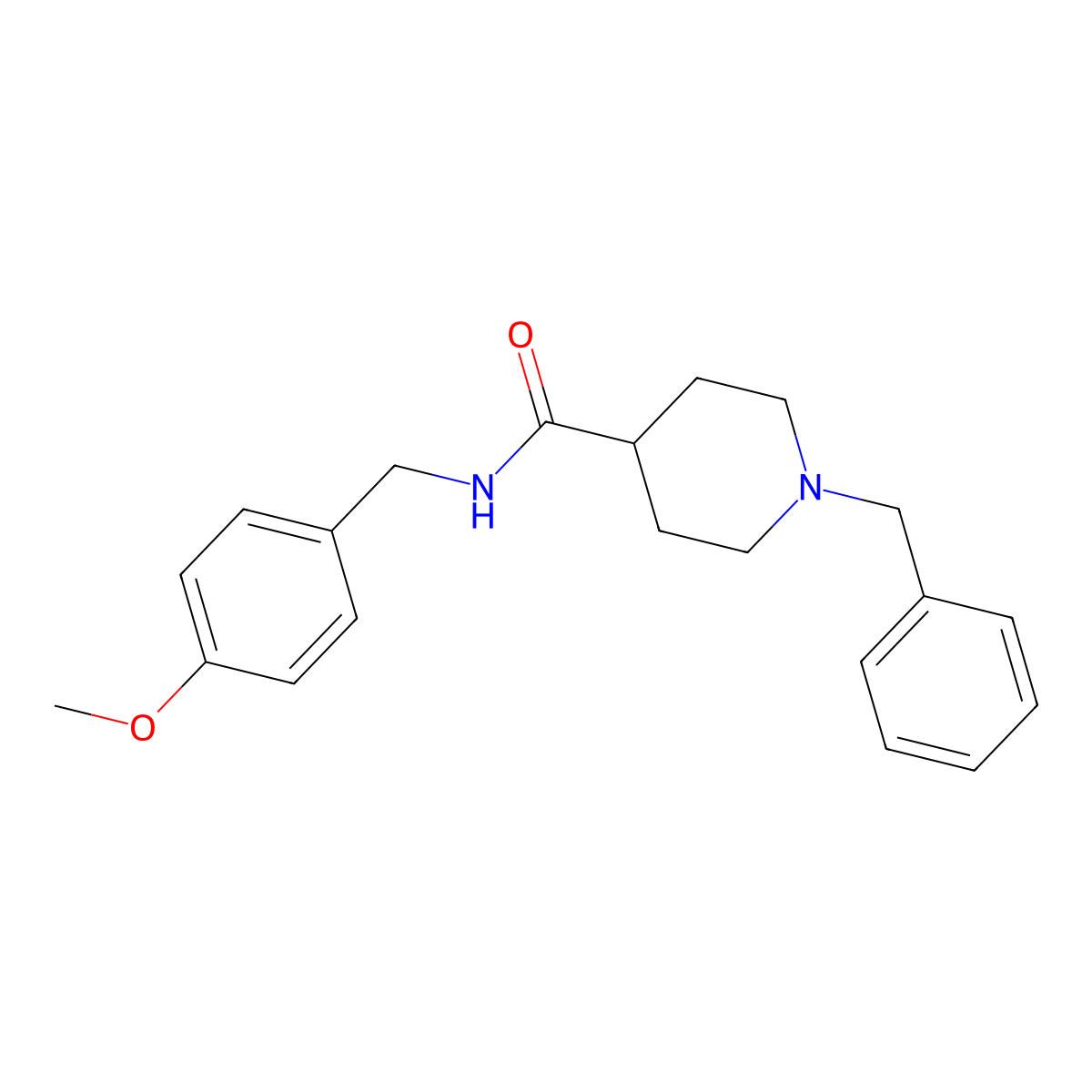1-benzyl-N-(4-methoxybenzyl)piperidine-4-carboxamide molecular structure, CAS 1043689-14-0