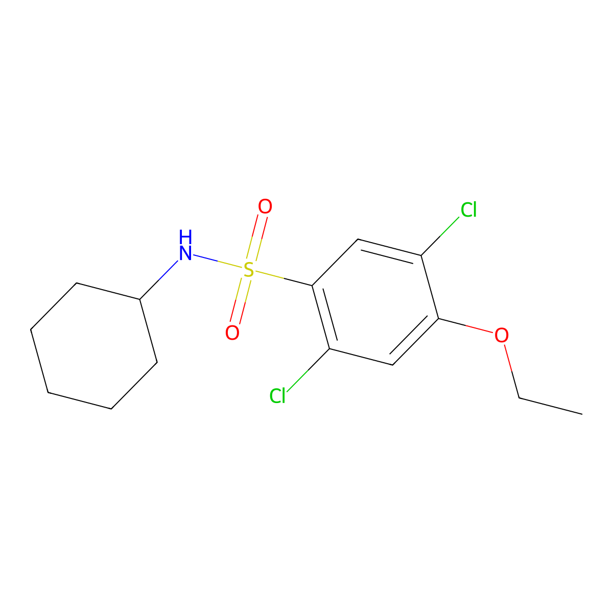 2,5-dichloro-N-cyclohexyl-4-ethoxybenzenesulfonamide molecular structure, CAS 1043689-19-5
