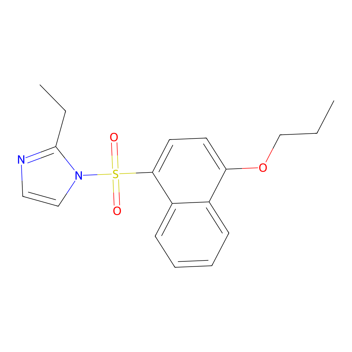 2-Ethyl-1-[(4-propoxynaphthyl)sulfonyl]imidazole molecular structure, CAS 1043689-26-4