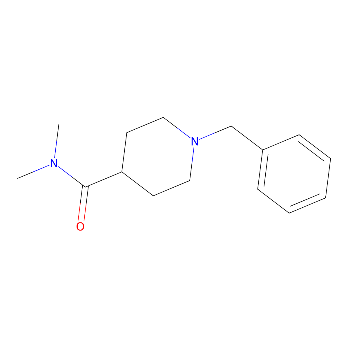 1-benzyl-N,N-dimethylpiperidine-4-carboxamide molecular structure, CAS 1043689-40-2