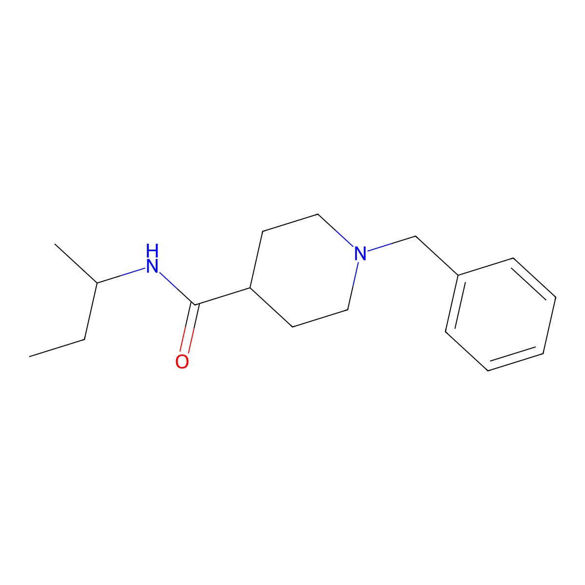 1-benzyl-N-(butan-2-yl)piperidine-4-carboxamide molecular structure, CAS 1043689-43-5