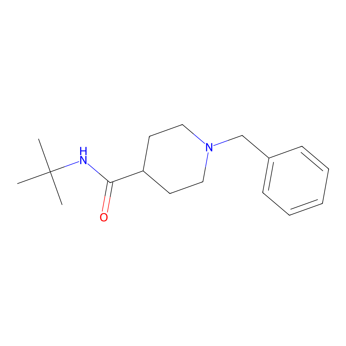 1-benzyl-N-tert-butylpiperidine-4-carboxamide molecular structure, CAS 1043689-46-8