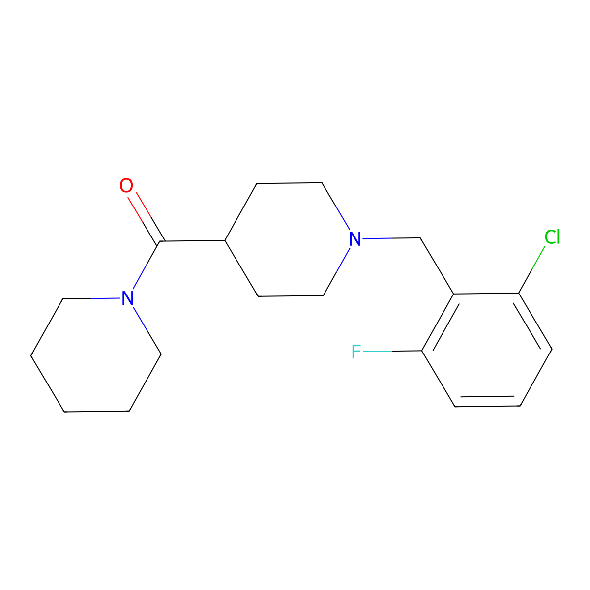 [1-(2-Chloro-6-fluorobenzyl)piperidin-4-yl](piperidin-1-yl)methanone molecular structure, CAS 1043689-80-0