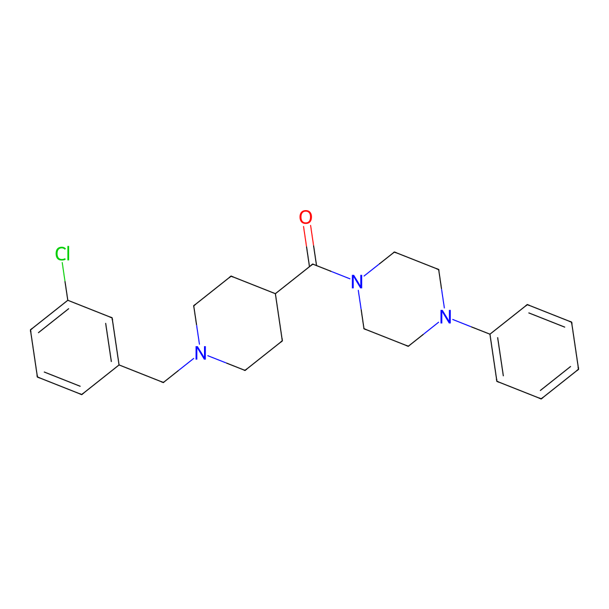 [1-(3-Chlorobenzyl)piperidin-4-yl](4-phenylpiperazin-1-yl)methanone molecular structure, CAS 1043689-82-2