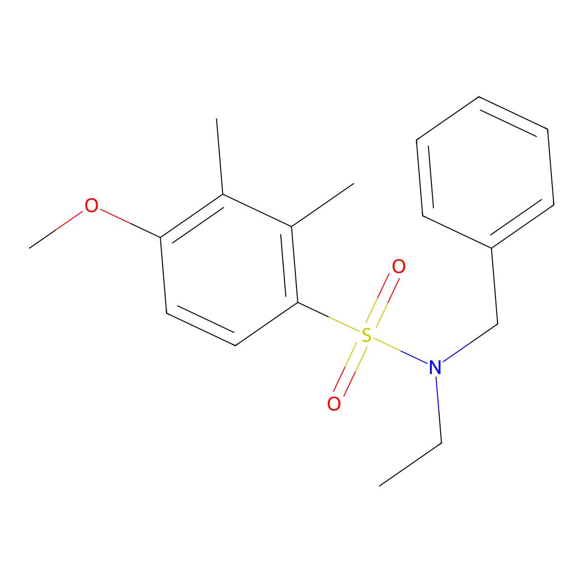 Ethyl[(4-methoxy-2,3-dimethylphenyl)sulfonyl]benzylamine molecular structure, CAS 1043690-02-3