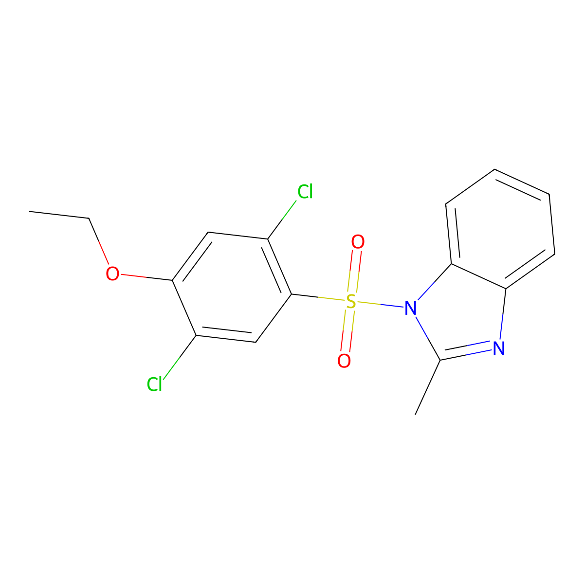 2,5-Dichloro-4-ethoxy-1-[(2-methylbenzimidazolyl)sulfonyl]benzene molecular structure, CAS 1043690-14-7