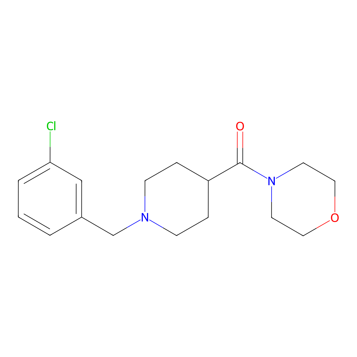 [1-(3-Chlorobenzyl)piperidin-4-yl](morpholin-4-yl)methanone molecular structure, CAS 1043690-20-5