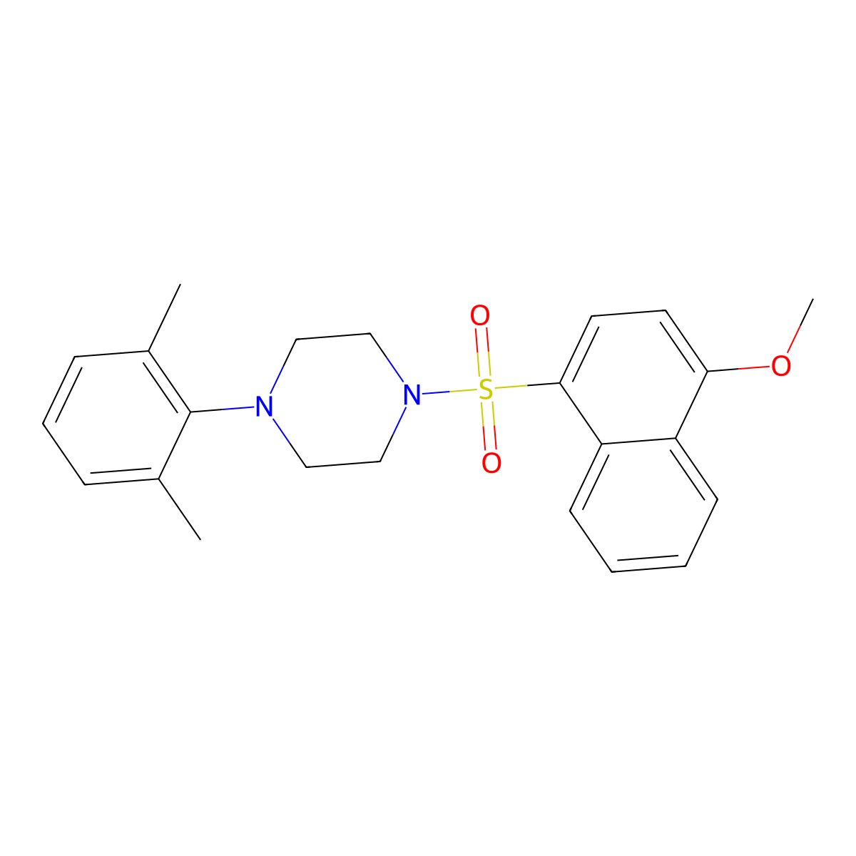 1-(2,6-Dimethylphenyl)-4-[(4-methoxynaphthalen-1-yl)sulfonyl]piperazine molecular structure, CAS 1043690-26-1