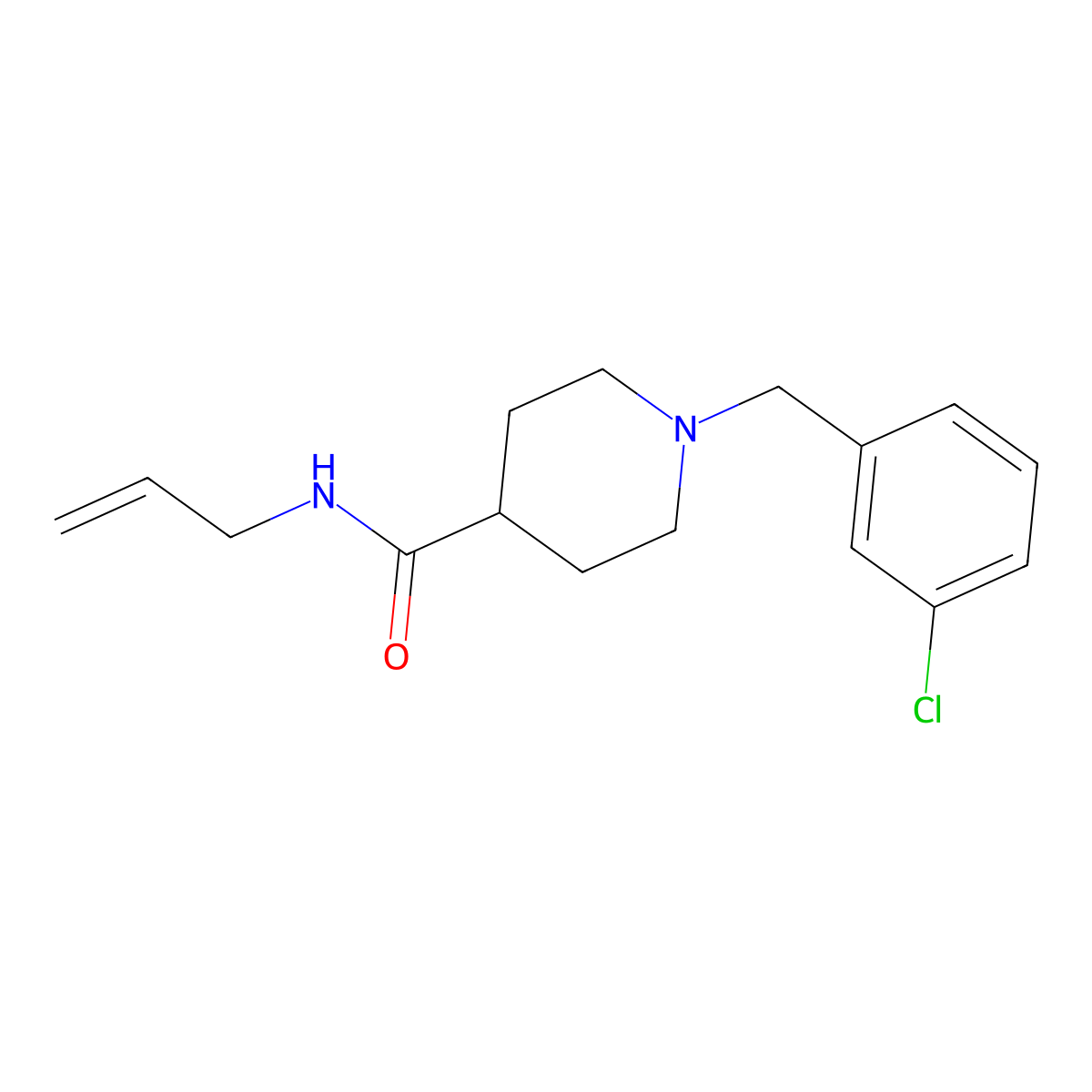 1-(3-chlorobenzyl)-N-(prop-2-en-1-yl)piperidine-4-carboxamide molecular structure, CAS 1043690-36-3