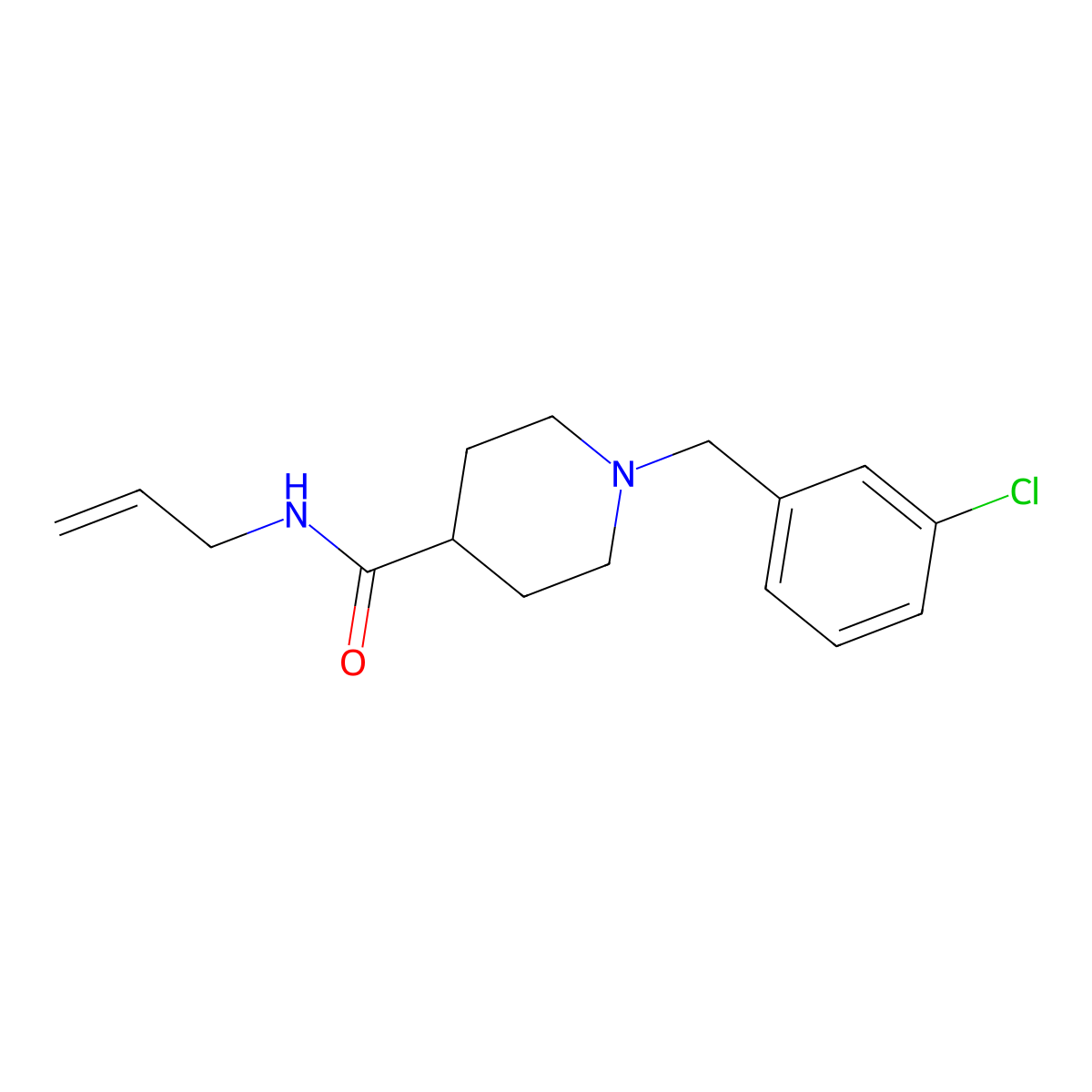 1-(3-chlorobenzyl)-N-(prop-2-en-1-yl)piperidine-4-carboxamide molecular structure, CAS 1043690-36-3