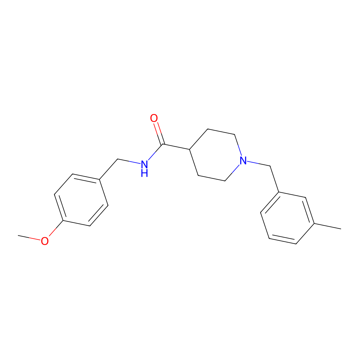 N-(4-methoxybenzyl)-1-(3-methylbenzyl)piperidine-4-carboxamide molecular structure, CAS 1043690-71-6