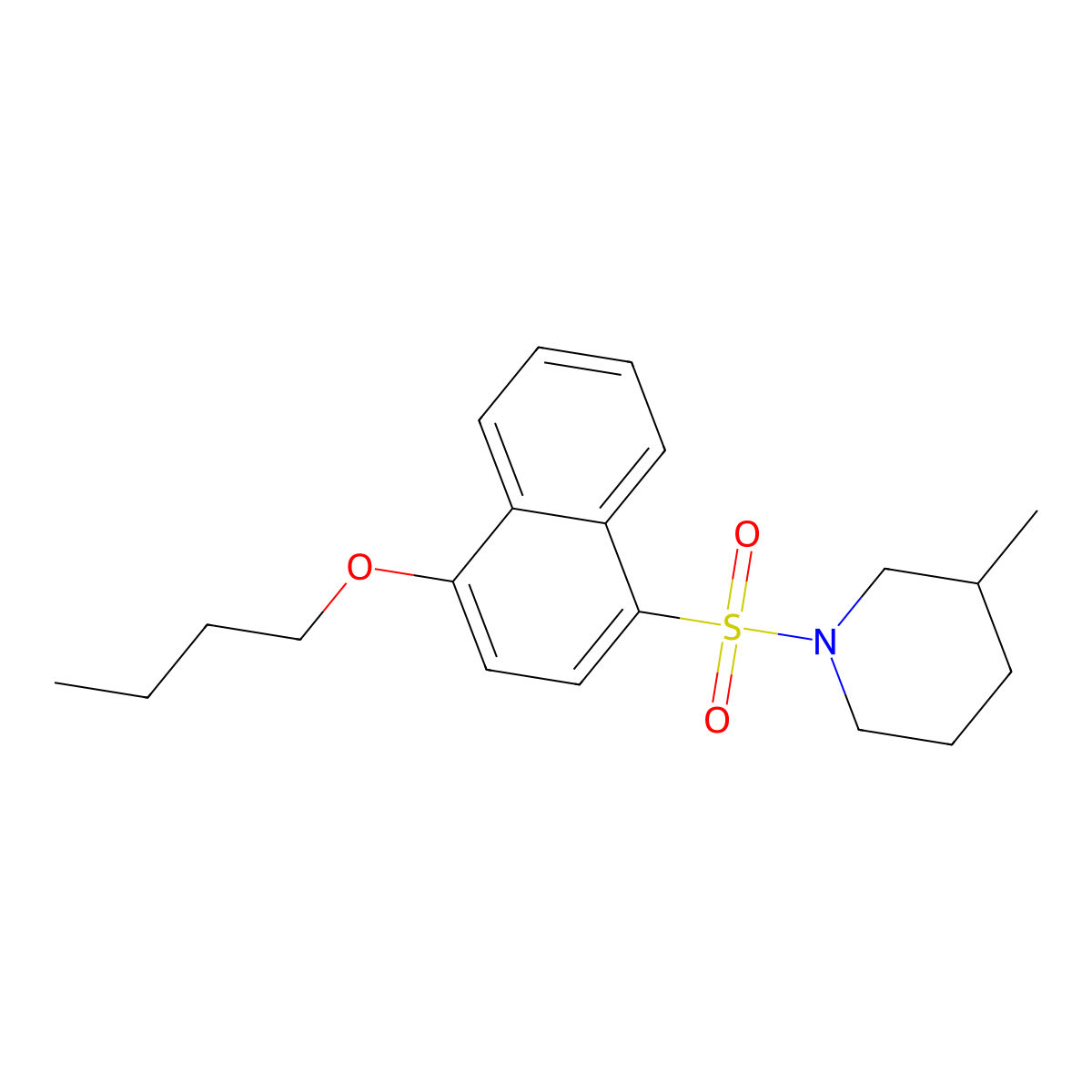1-[(4-Butoxynaphthalen-1-yl)sulfonyl]-3-methylpiperidine molecular structure, CAS 1043690-94-3