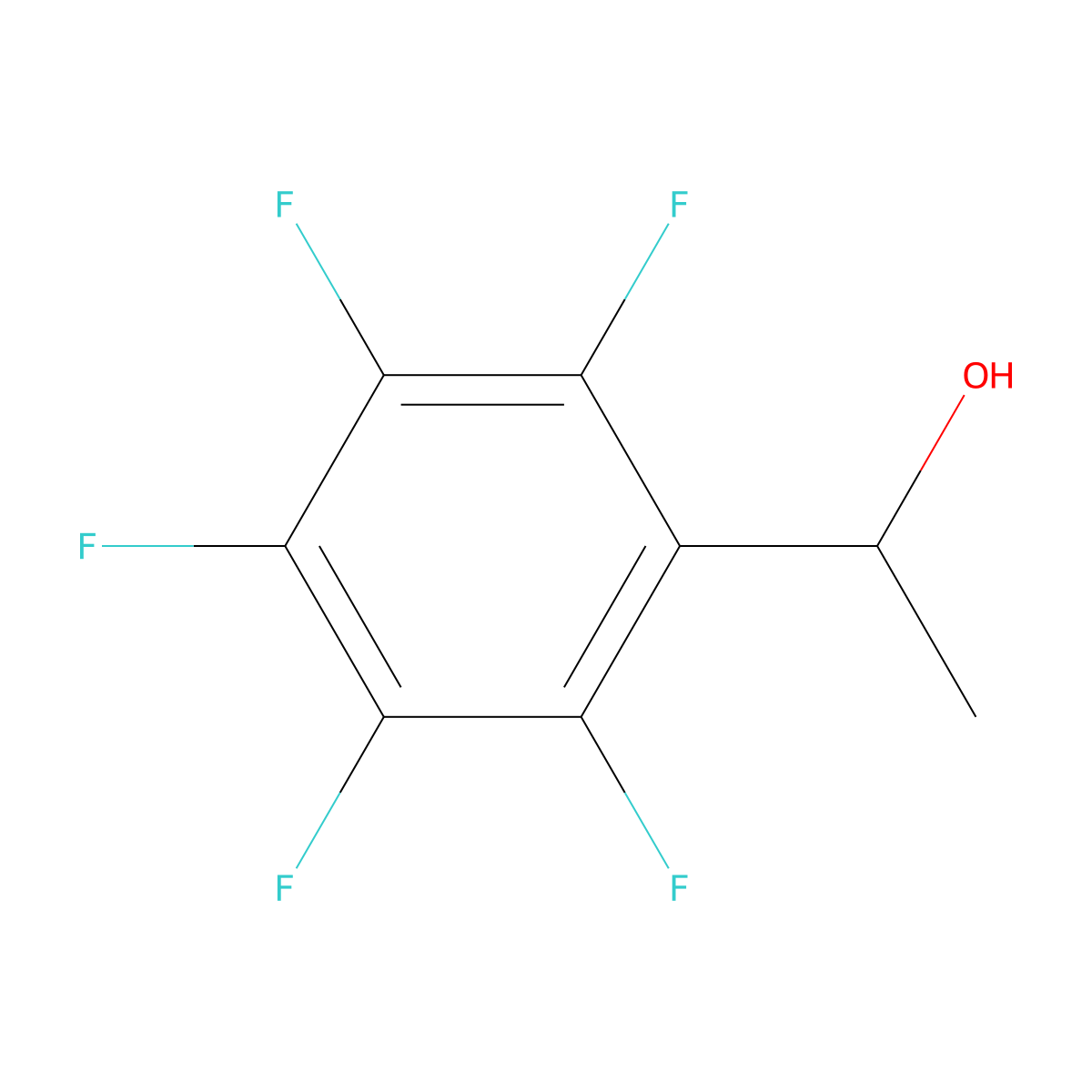 (R)-(+)-alpha-Methyl-2,3,4,5,6-pentafluorobenzyl alcohol molecular structure, CAS 104371-21-3