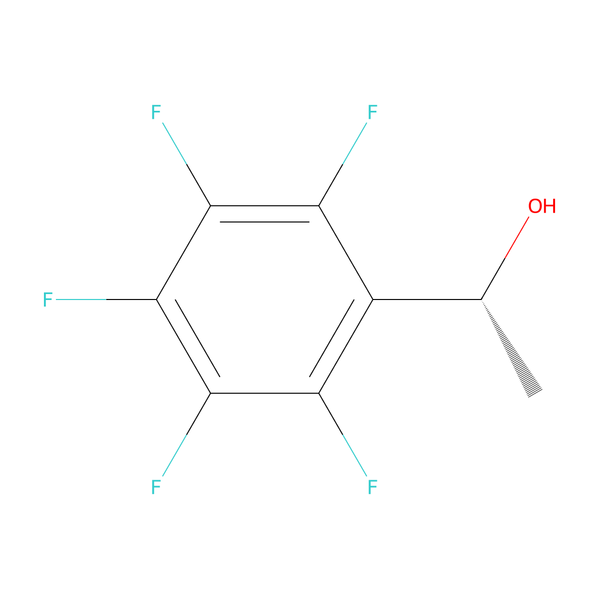 (R)-(+)-alpha-Methyl-2,3,4,5,6-pentafluorobenzyl alcohol molecular structure, CAS 104371-21-3