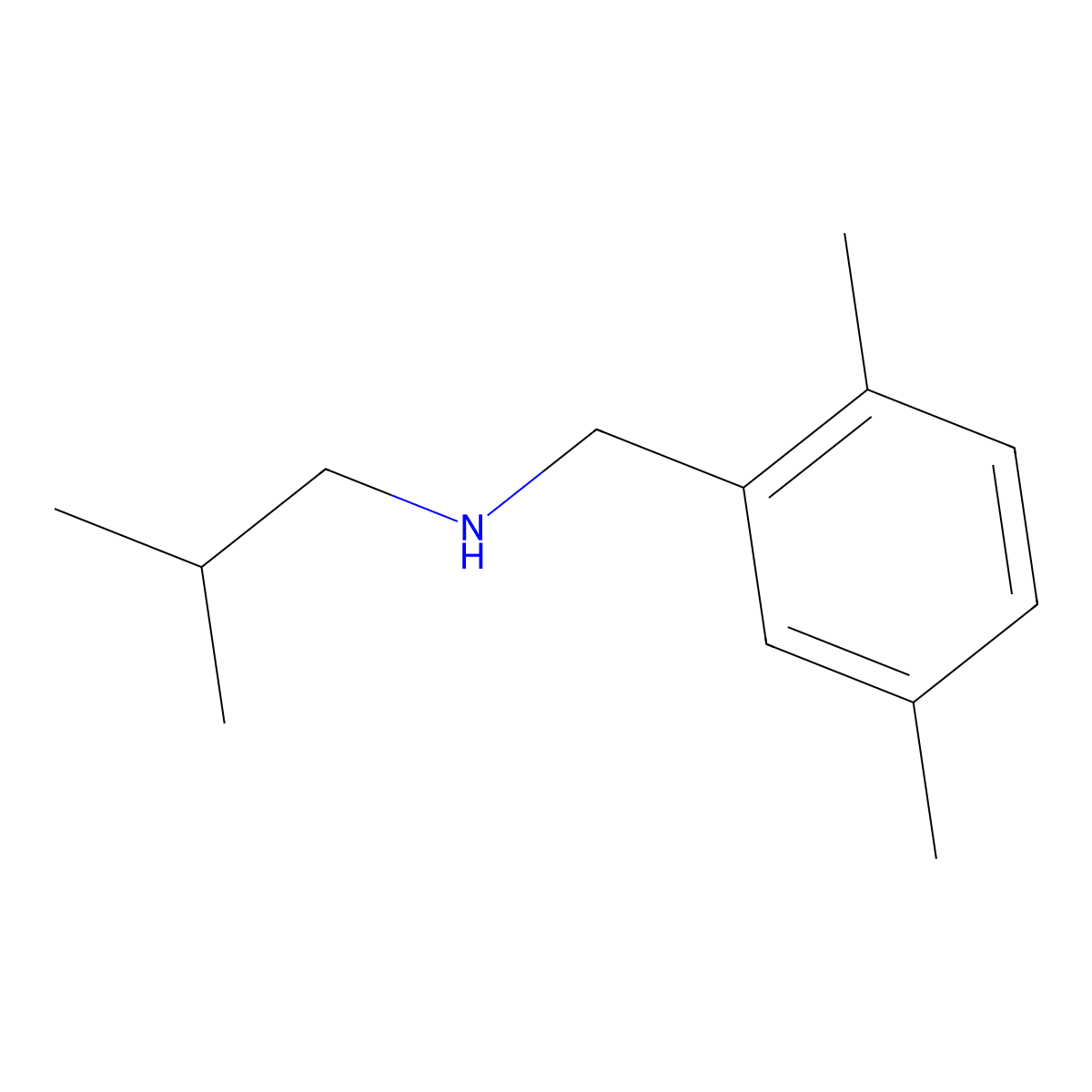 [(2,5-Dimethylphenyl)methyl](2-methylpropyl)amine molecular structure, CAS 1043799-04-7
