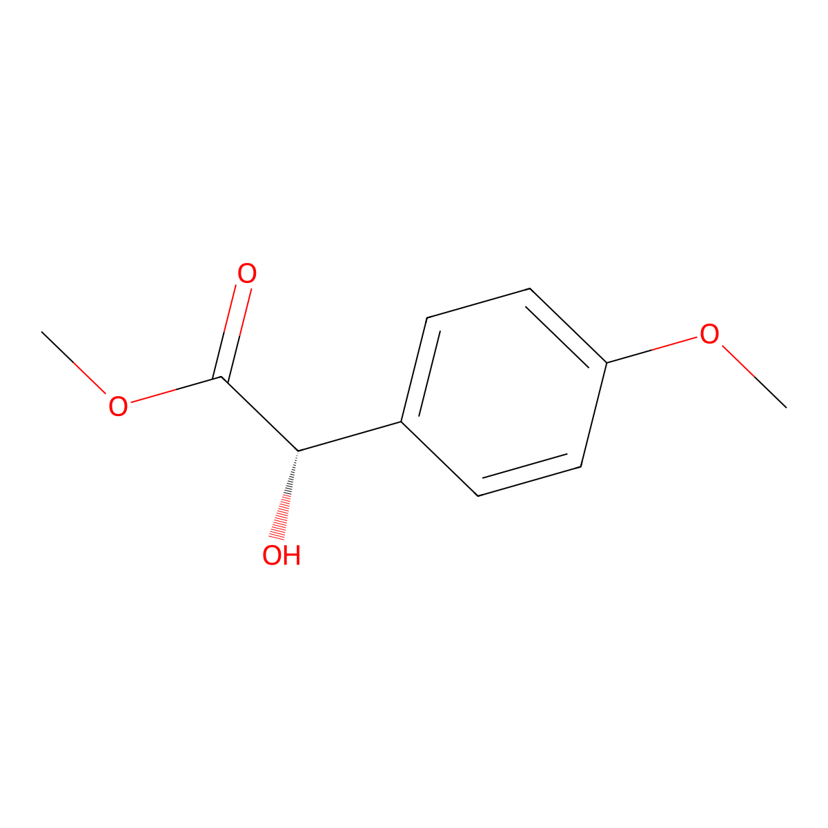 methyl (2S)-2-hydroxy-2-(4-methoxyphenyl)acetate molecular structure, CAS 104383-29-1