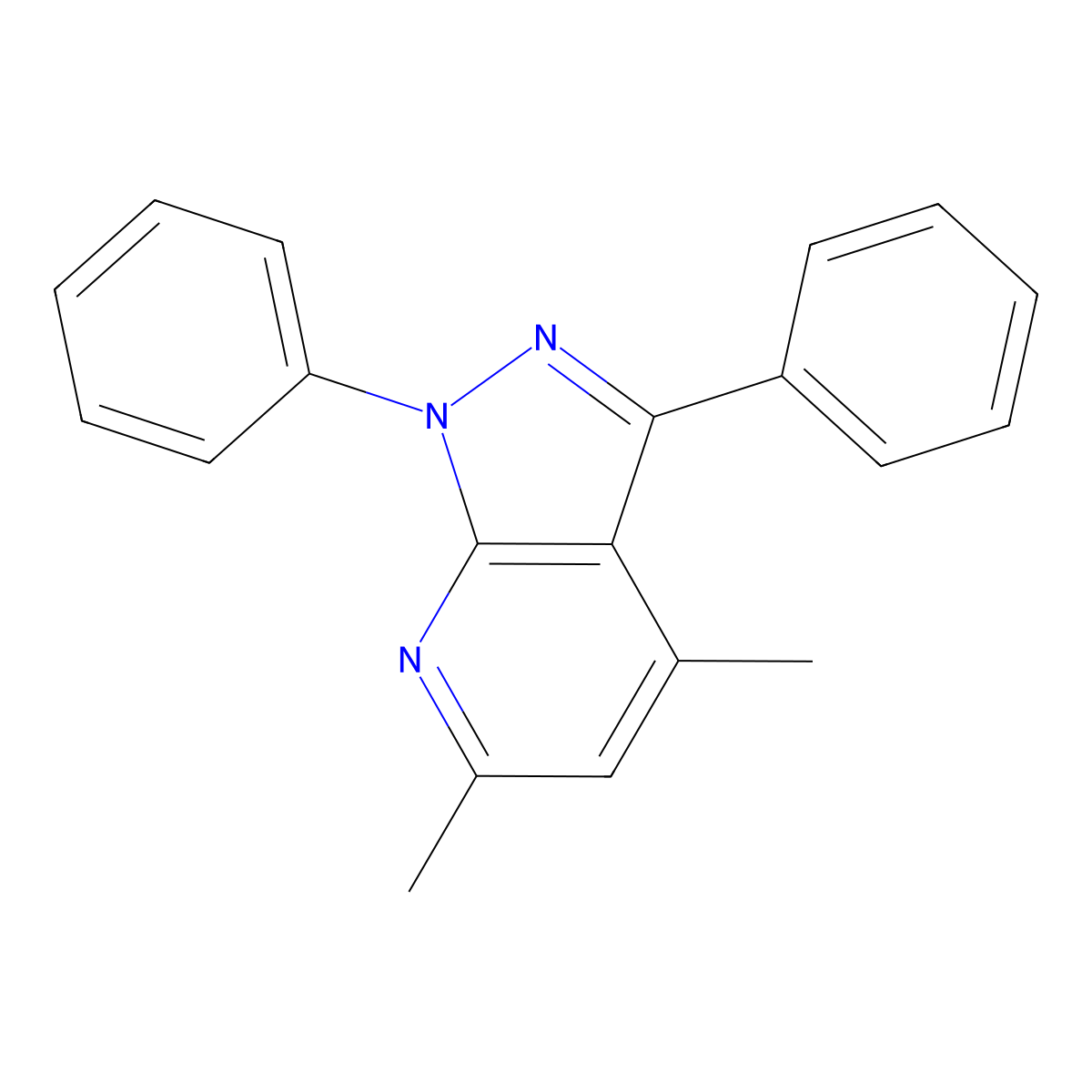 4,6-dimethyl-1,3-diphenyl-1H-pyrazolo[3,4-b]pyridine molecular structure, CAS 104384-66-9