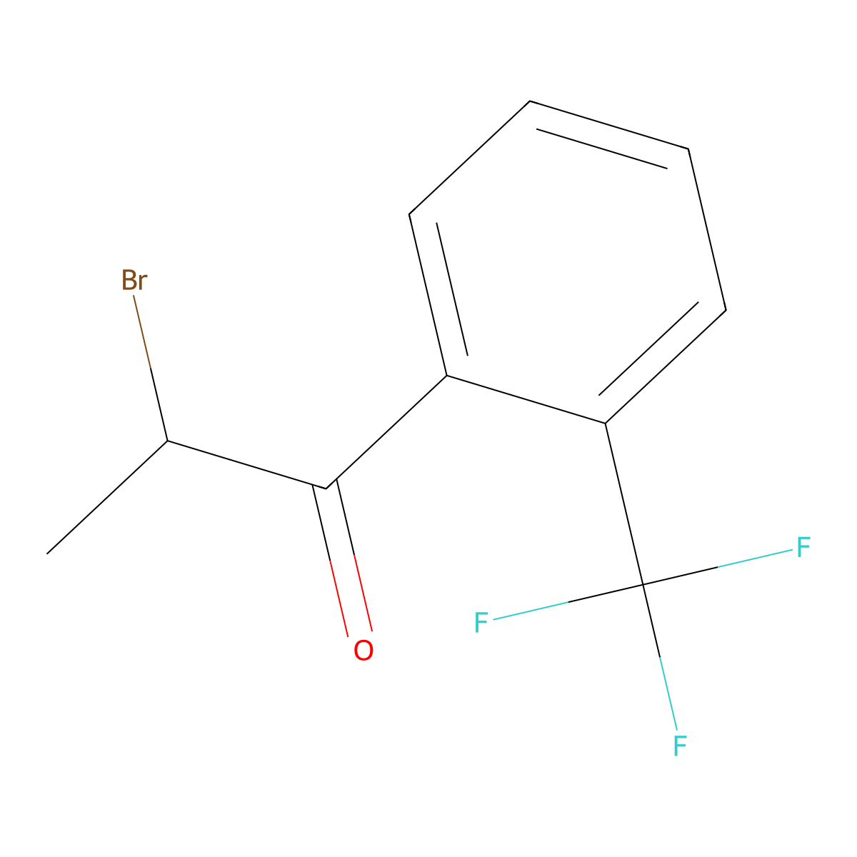 2-Bromo-1-[2-(trifluoromethyl)phenyl]propan-1-one molecular structure, CAS 104384-69-2