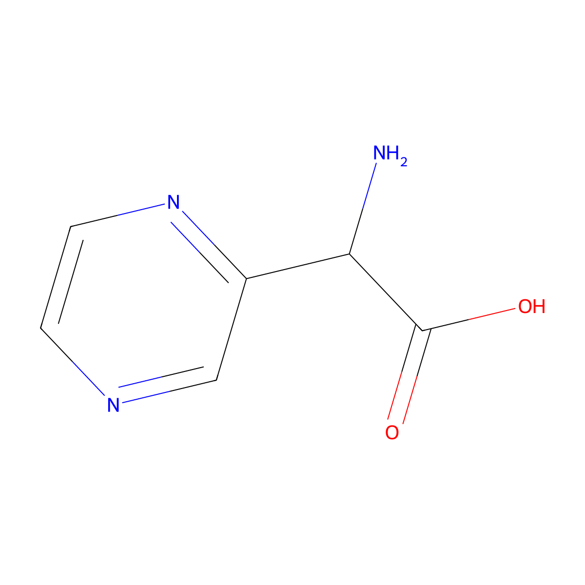 Amino(pyrazin-2-yl)acetic acid molecular structure, CAS 1043865-63-9