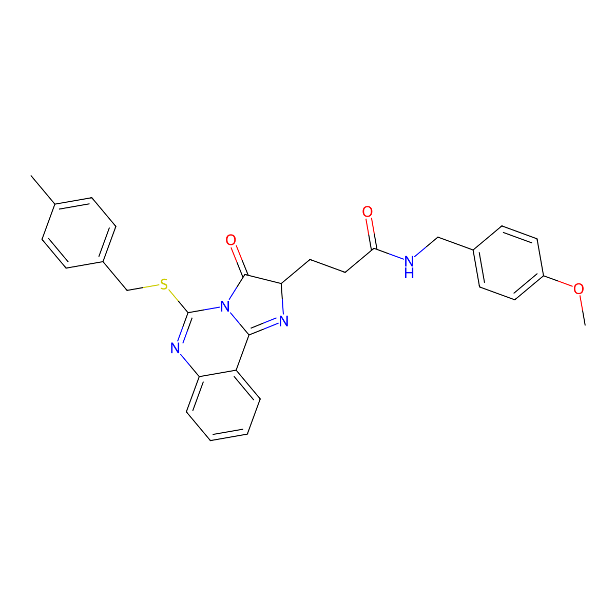 N-[(4-methoxyphenyl)methyl]-3-(5-{[(4-methylphenyl)methyl]sulfanyl}-3-oxo-2H,3H-imidazo[1,2-c]quinazolin-2-yl)propanamide molecular structure, CAS 1043868-18-3