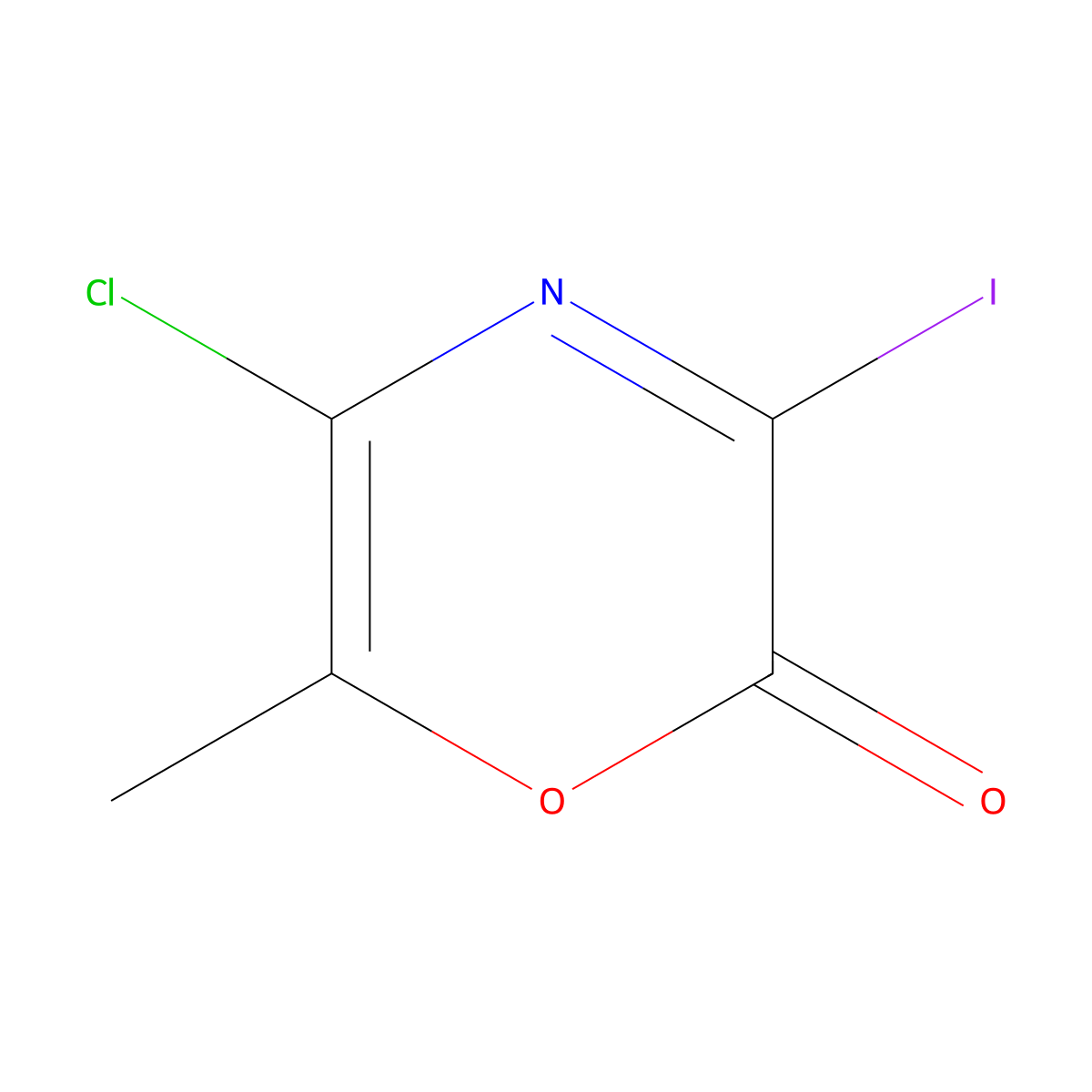 5-Chloro-3-iodo-6-methyl-2H-1,4-oxazin-2-one molecular structure, CAS 1043870-52-5