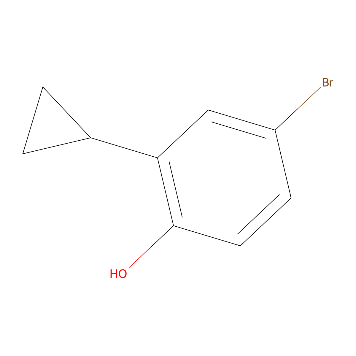 4-Bromo-2-cyclopropylphenol molecular structure, CAS 1043871-14-2