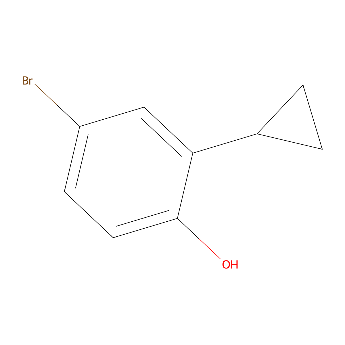 4-Bromo-2-cyclopropylphenol molecular structure, CAS 1043871-14-2