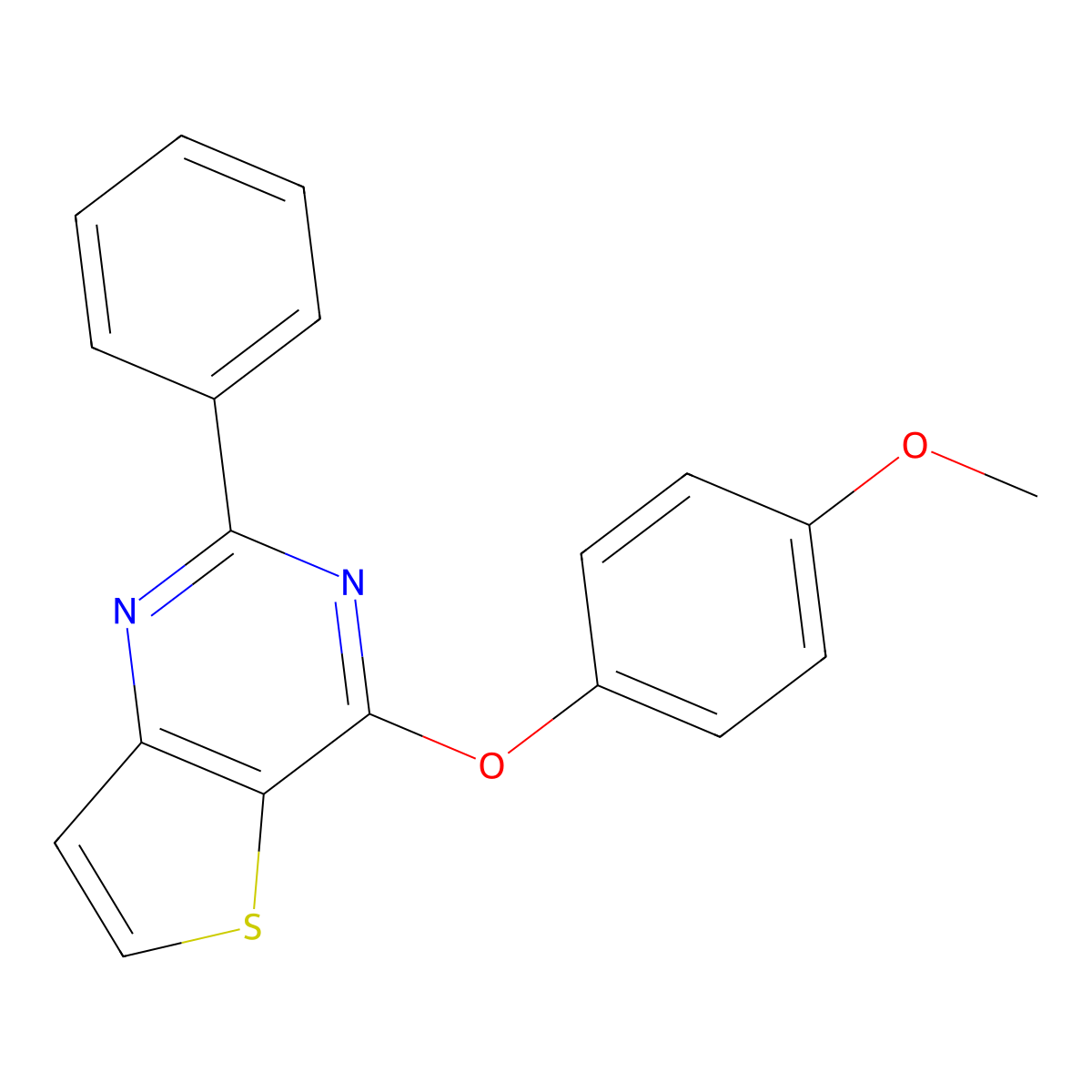 4-(4-Methoxyphenoxy)-2-phenylthieno[3,2-d]pyrimidine molecular structure, CAS 1043874-94-7