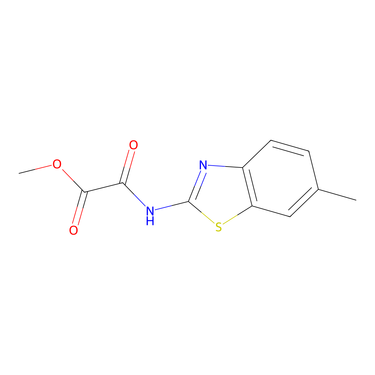 Acetic acid, ((6-methyl-2-benzothiazolyl)amino)oxo-, methyl ester molecular structure, CAS 104388-85-4