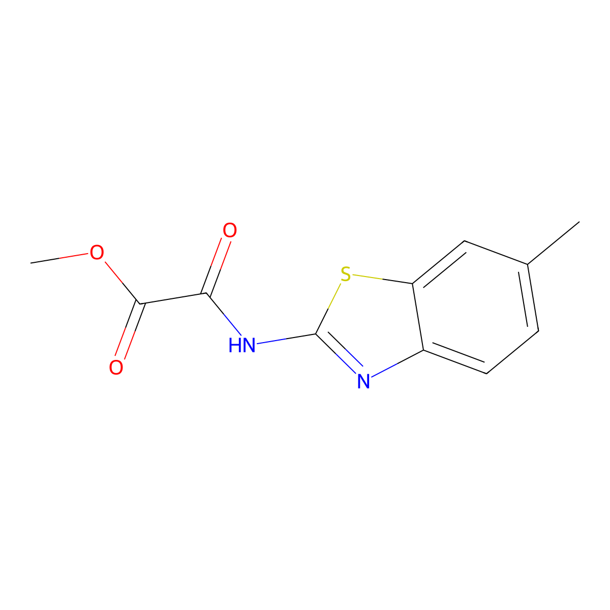 Acetic acid, ((6-methyl-2-benzothiazolyl)amino)oxo-, methyl ester molecular structure, CAS 104388-85-4
