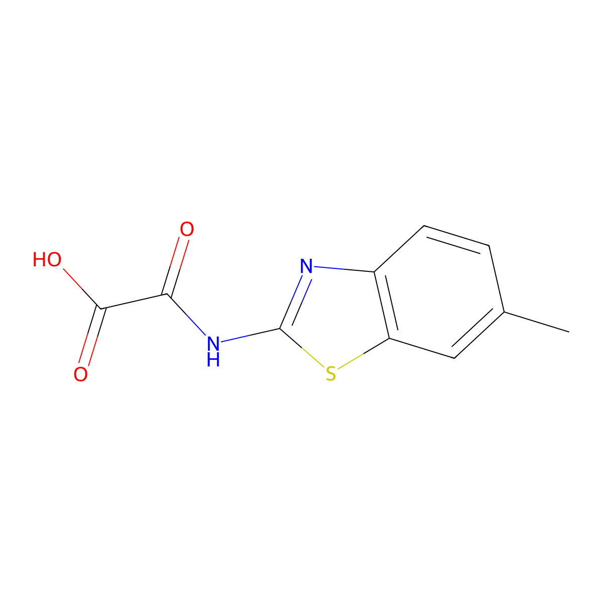 Acetic acid, ((6-methyl-2-benzothiazolyl)amino)oxo- molecular structure, CAS 104388-90-1