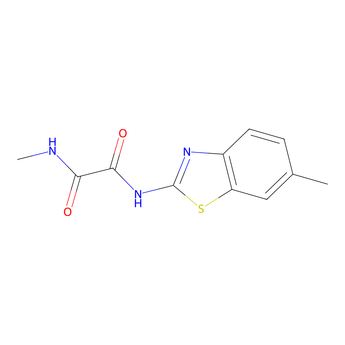 Ethanediamide, N-methyl-N'-(6-methyl-2-benzothiazolyl)- molecular structure, CAS 104388-93-4