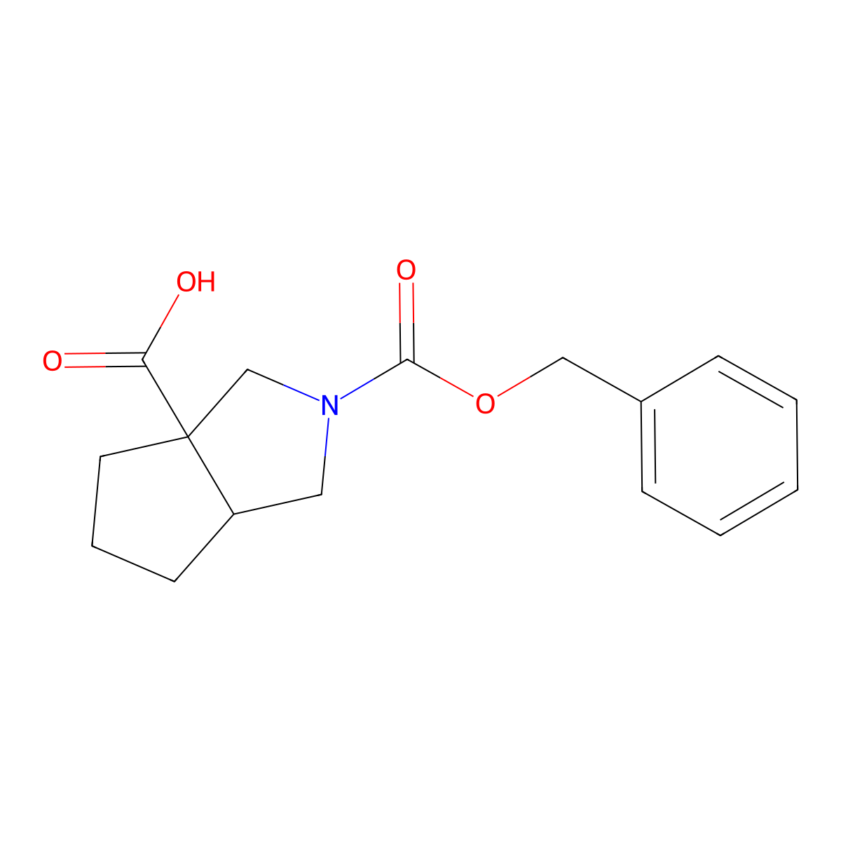 rac-(3aR,6aR)-2-[(benzyloxy)carbonyl]-octahydrocyclopenta[c]pyrrole-3a-carboxylic acid molecular structure, CAS 1043880-19-8