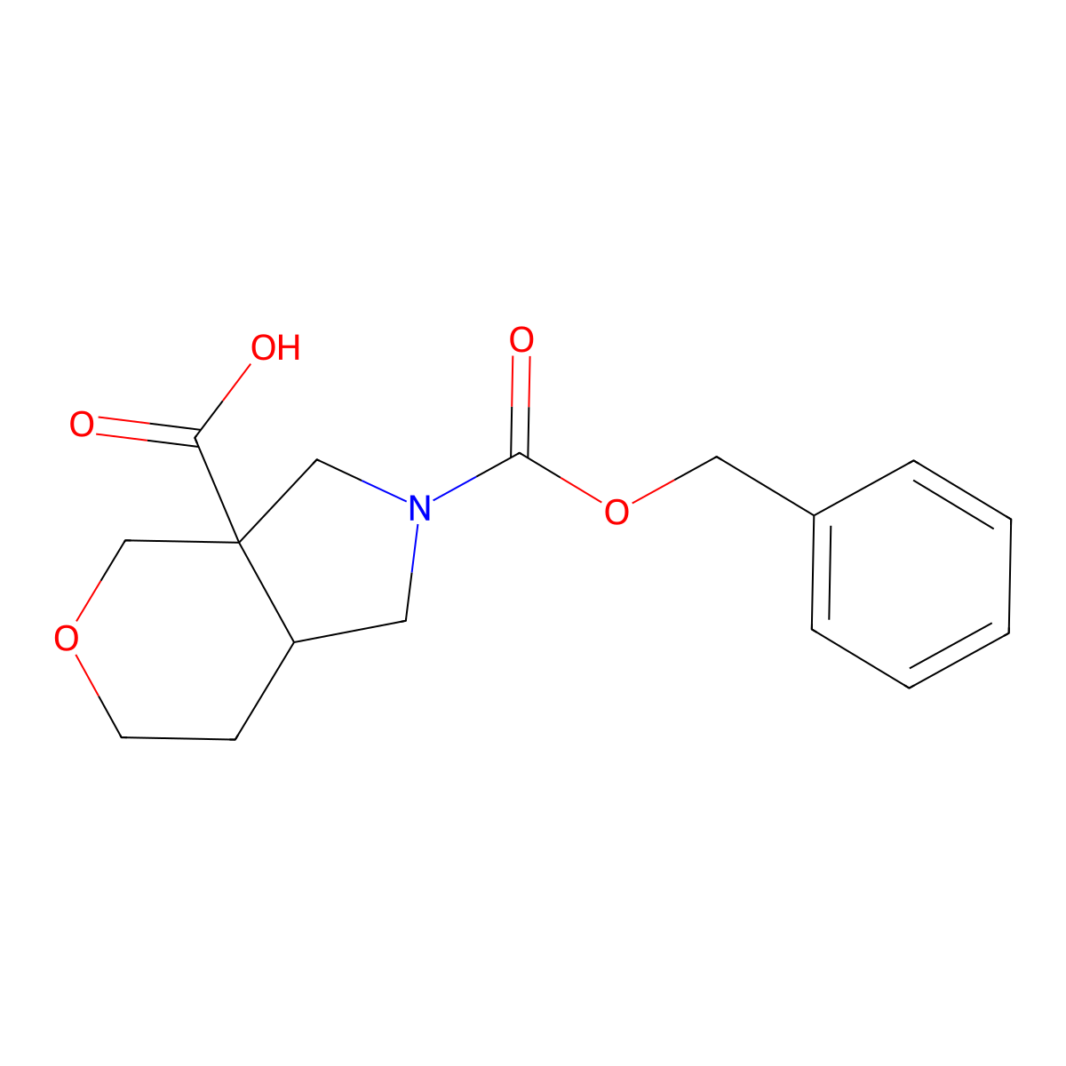rac-(3aR,7aR)-2-[(benzyloxy)carbonyl]-octahydropyrano[3,4-c]pyrrole-3a-carboxylic acid molecular structure, CAS 1043880-64-3