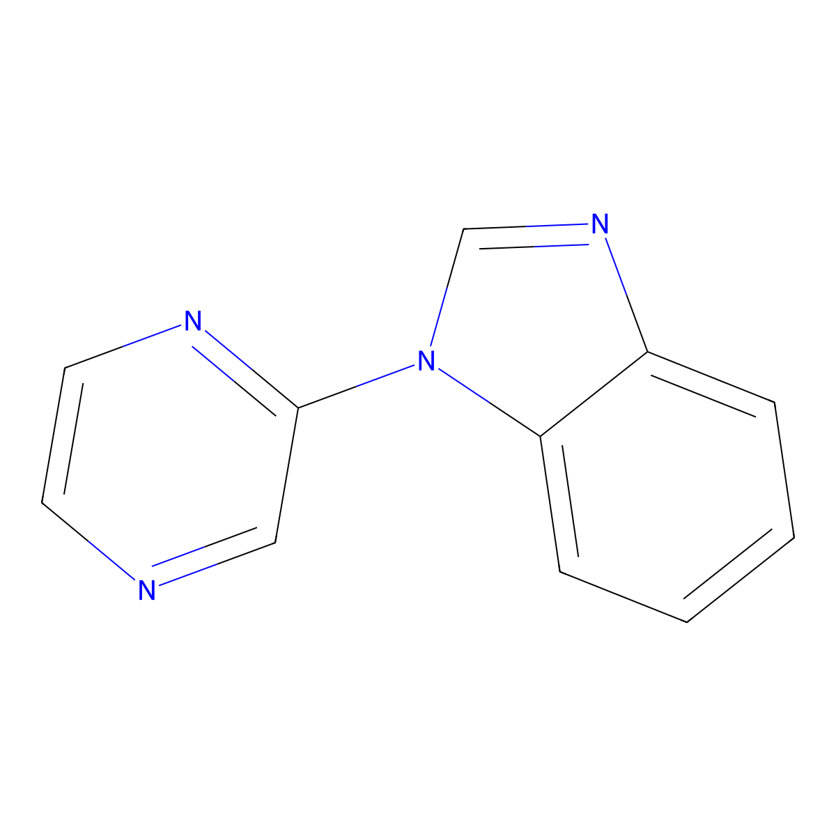 1-(pyrazin-2-yl)-1H-benzimidazole molecular structure, CAS 1043906-07-5