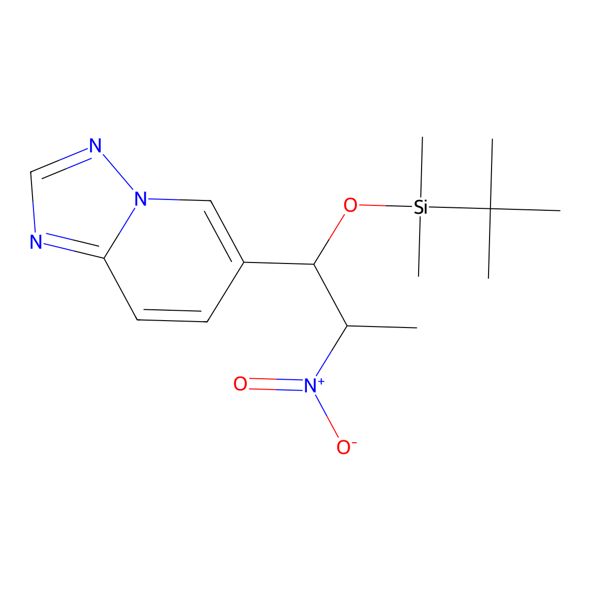 6-(1-((tert-Butyldimethylsilyl)oxy)-2-nitropropyl)-[1,2,4]triazolo[1,5-a]pyridine molecular structure, CAS 1043907-95-4