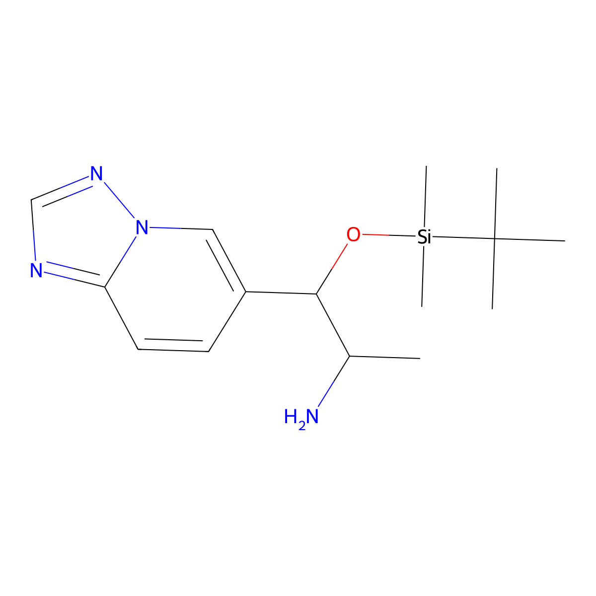 1-([1,2,4]Triazolo[1,5-a]pyridin-6-yl)-1-((tert-butyldimethylsilyl)oxy)propan-2-amine molecular structure, CAS 1043907-96-5