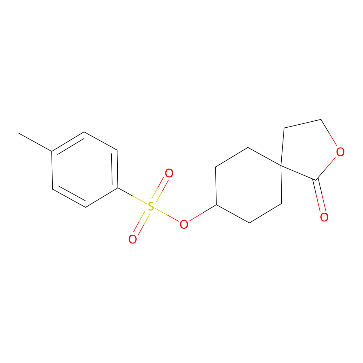 1-Oxo-2-oxaspiro[4.5]decan-8-yl 4-methylbenzenesulfonate molecular structure, CAS 1043908-54-8